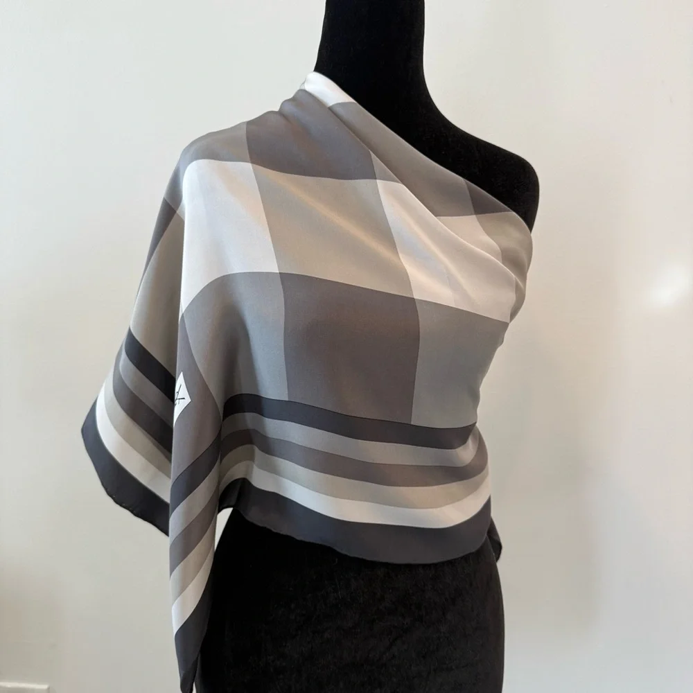 YSL Checkered Lightweight Silk Scarf - Picture 9 of 9